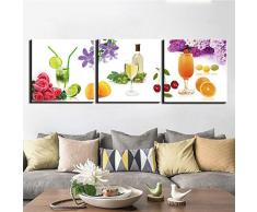 QWERGLL 3 Panel HD Poster Leinwandbilder 3 Stück Leinwandbilder Stilleben Wandbilder Home Wohnzimmer Wand
