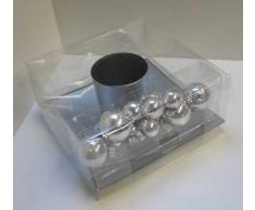 Weihnachtsdekoration Glas Teelicht, Teller, Christbaum Kugeln,Weihnachten,silber (LHS)