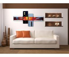 Bild XXL 160 cm auf Leinwand modern (Nr 6501 handgemalt optik) Bilder Set vierteilig fertig gerahmt, Marke original Visario Leinwandbilder