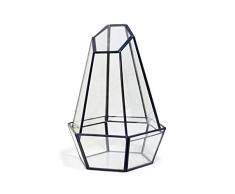 NUO-Z Sechseckiges geometrisches Glaswindlicht-Blumen-Raum-Terrarium-Pflanzer-Vase-Garten-Bonsaitopf für Luftpflanzen-Sukkulenten-Kakteen