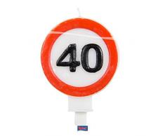 Folat Zahlenkerze * Verkehrsschild Zahl 40 * // Verkehrszeichen Geburtstagsk