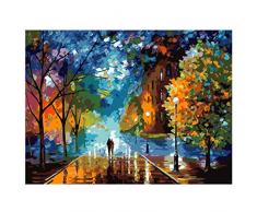 Ponacat Malen nach Anzahl Kits 40X50cm Leinwand DIY Ölgemälde für Kinder Erwachsene Anfänger mit Pinseln Und Acrylpigment - Unsere Romantik unter Dem Dach