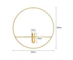 Henanyimeixiang Schwarzes Eisen Moderne Kunst 3D-Wand-Kerzenhalter aus Metall Retro Getrocknete Blumen Vase Geometric Tee Lampe Home Decoration Kerzenhalter Hanging (Color : 29cm Flower Terrace)