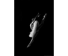 Poster - Ballerina 05 (21.0 cm x 29.7 cm A4) - Tutu Schwarz Weiß SW Frau Ballett Tanz Wanddeko Spitzenschuh Musik Theater Wanddeko Druck Print Kunstdruck Fotografie Foto Artwork Art