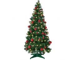 Weihnachtsbaum 150 cm Ständer LED Lichterkette Pop Up künstlicher Tannenbaum Christbaum Baum Tanne Weihnachten Grün PVC