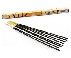 Luxflair Premium Räucherstäbchen Moschus/Musk, XL Set mit 10 Packungen á 8 Räucherstäbchen (80 Stück), lange Brenndauer von je ca. 45min