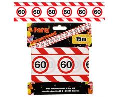 1 DEKOBAND ABSPERRBAND GEBURTSTAG ZAHL 60 DEKO 15m