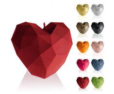 Candellana Kerze Herz Low Poly, Höhe: 7,8 cm, Handgemacht in der EU