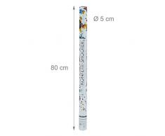 Relaxdays 10 x Party Popper 80 cm im Konfettikanonen Set, Konfetti Bombe für Hochzeit und Geburtstag, Konfetti Shooter 6-8 m Effekthöhe, bunt metallic