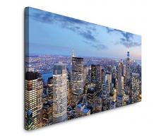 Paul Sinus Art GmbH New York in der Nacht 120x 50cm Panorama Leinwand Bild XXL Format Wandbilder Wohnzimmer Wohnung Deko Kunstdrucke