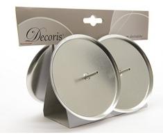 4 Stück Adventskerzenhalter 10cm silber Kerzenhalter Advent Kerzen Adventskranz