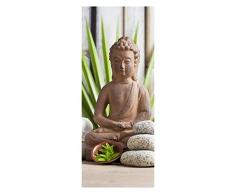 wandmotiv24 Türtapete Buddha und Sauna 80 x 200cm (B x H) - Dekorfolie selbstklebend Tapete, Tür-Aufkleber, Türbild, Wandbild M0962