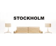 Wandtattoo w1153 Mehrfarbige Wandschrift mit Sehenswürdigkeiten und Stadtnamen - Aufkleber - Dekoration - Stadt Stockholm 60x6