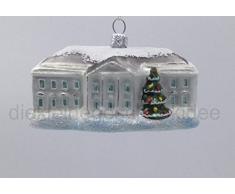 Hanco Glaskunst Design Christbaumschmuck USA Weißes Haus (2332.01) 1 Stück Weihnachtsdeko Baumschmuck Weihnachtsaufhänger