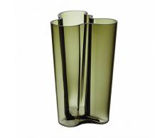 Iittala Aalto Deko Vase, Glas, Mossgrün, 25,5 cm