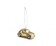 Volkswagen 16D087790A Weihnachtsbaumanhänger Gold Käfer Beetle Glas Christbaumschmuck Christbaumkugel