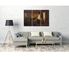 Louis Komfort Tiffany - Schlangenbeschwörer in Tanger, Afrika (1872), 120 x 80 cm (Dreiteiler, 3 x 40x80cm) (weitere Größen verfügbar), Leinwand auf Keilrahmen gespannt und fertig zum Aufhängen, hochwertiger Kunstdruck aus