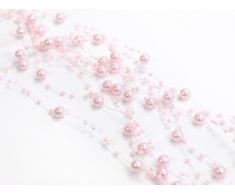 SiDeSo® Perlengirlande rosa 5 Stück á 1,3m Tischdeko Hochzeit