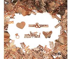 Sweelov Streudeko konfetti Hochzeit Herz Konfetti Tischdeko Just Married Konfetti für Hochzeit Geburtstag Feier Jubiläum Deko Roségold über 1000 STK