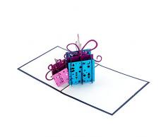 3D WeihnachtskarteGeschenke - Frohe Weihnachten, Pop Up Karte mit Umschlag als Weihnachtskarten, Geschenkgutschein & Verpackung für ein Geldgeschenk