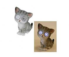 Unbekannt LED Solargartenleuchte Katze Sofie H:16 cm - Dekofigur, Solarlampe, Gartenleuchte