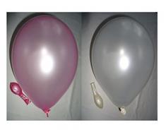 50 metallic Luftballons je 25 weiß & rosa Qualitätsballons 27 cm Ø (Standardgröße B85)