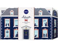 NIVEA Adventskalender 2019 für 24 Verwöhnmomente, Weihnachtskalender mit ausgewählten Pflegeprodukten, Pflegeset für die Adventszeit