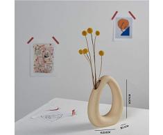 suxiaopei Weiße Keramikvase, getrocknete Blumen, kleines frisches Wohnzimmer, Blumengesteck, Sternentisch, Heimtextilien, wie EIN Berg aufgebaut (beige Spitze)