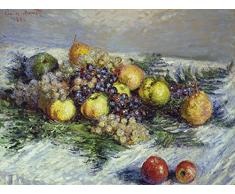 Artland Alte Meister Kunst Wandtattoo Claude Monet Bilder Impressionismus 90 x 120 cm Stilleben mit Birnen und Trauben Kunstdruck Klebefolie Gemälde R0NS