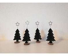 4er-Set Tischkartenhalter für Weihnachten aus schwarzem Papier in Tannenbaumform//Christbaum/Platzkartenhalter//Weihnachtskarte//Weihnachtsdekon/Tischdeko/ Weihnachtsdeko/Christbaum/Weihnachtsbaum