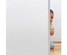 Rwest X Fensterfolie Selbsthaftend Blickdicht Sichtschutzfolie Fenster Milchglasfolie Statische Fensterfolien Anti-UV Folie Für Zuhause Badzimmer oder Büro