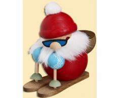 Weihnachtsfigur Kugelräuchermann Nikolaus auf Ski HxBxT = 15x8x13cm NEU Räuchermann Schnee Rauchmann Räucherfigur Räucherkerze Figur Holz Seiffen Erzgebirge Holz Rauchfigur Dekoration Weihn