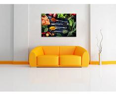 Feine Gewürze auf Löffeln Format: 120x80 auf Leinwand, XXL riesige Bilder fertig gerahmt mit Keilrahmen, Kunstdruck auf Wandbild mit Rahmen, günstiger als Gemälde oder Ölbild, kein Poster oder Plakat