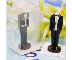 Kerzenduft Romantisches Hochzeitskleid 10Pcs U. Bräutigamklage, Die Kerze Formt Kreative Rauchlose Kuchenkerze-Parteidekoration Mit Geschenkbox