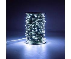 1000 LED Lichterketten 100m Straßenfee Lichter Wasserdichte Baumgirlande im Freien Weihnachtsferien Dekorration-Weiß_50M_500LEDs