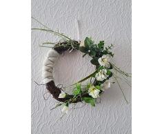 Rebenkranz Kranz Eukalyptus Azaleen Perlen Filzmanschette Schmuckdraht ganzjährig Wandkranz Tischkranz