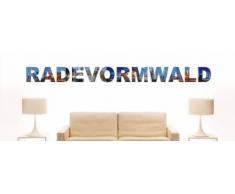 Wandtattoo farbige Wandschrift Städtename Radevormwald mit Sehenswürdigkeiten 80 x 6 cm Länge