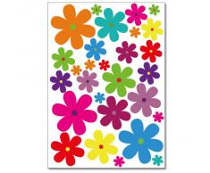 Wandkings Blumen Design 3 Wandsticker Set, 62 Aufkleber, 2 DIN A4 Bögen, Gesamtfläche 60 x 20 cm