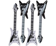 marion10020 Aufblasbare Luftgitarren Luftgitarre Air Luft Guitar, Design V-Gitarre, 90 cm, 4er-Set