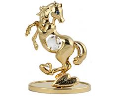 Pferd Figur / Statue 24k gold überzogen Kristall Glas MADE WITH SWAROVSKI ELEMENTS