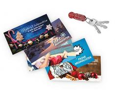 einkaufswagenlöser 5er Pack Weihnachtskarte mit je 1 x