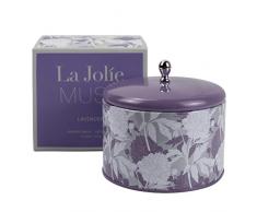 La Jolíe Muse Duftkerze Lavendel Groß 372g Aromatherapie Entspannung Natürliches Wachs Geschenkkerze in Dose 2 Dochte 70Std
