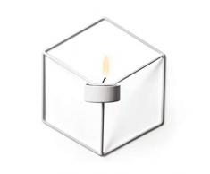 CAOLATOR Wand kerzenständer Geometrie Wandteelichthalter Kerzenständer Kerzenhalter Kandelaber Kerzenleuchter Wandkerzenhalter Home Tischdekoration Hochzeit Dekoration-Weiß