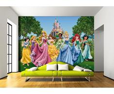 AG Design FTD 2207 Disney Princess Prinzessinen, Papier Fototapete - 360x254 cm - 4 teile, Papier, multicolor, 0,1 x 360 x 254 cm