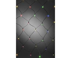 Konstsmide 3723-500 LED Lichternetz / für AuÃen (IP44) / Batteriebetrieben: 4xAA 1.5V (exkl.) / mit Lichtsensor, 6h und 9h Timer / 40 bunten Dioden / schwarzes Kabel