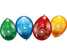 Karaloon 30005 - 8 Ballons Zahl 6 (24-26 cm), sortiert