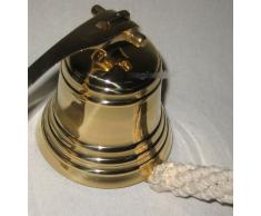 magicaldeco 6000g - Große, schwere Schiffsglocke - mit Halterung/Bändsel- Messing
