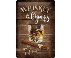 Nostalgic-Art Retro Blechschild - Open Bar - Whiskey, Vintage Geschenk-Idee für Whiskey-Fans, zur Dekoration als Bar Zubehör, 20 x 30 cm