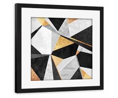 artboxONE Poster mit Rahmen 40x40 cm Abstrakt Geometrie Geometry Gold gold Gerahmtes Poster schwarz - Wandbild Abstrakt Geometrie Kunstdruck von Elisabeth Frederiksson