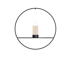 Win-Y Wandteelichthalter Metall Kerzenständer Wandkerzenhalter Kerzen- und Teelichthalter Hängend (Schwarz, B)